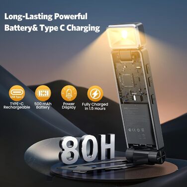 LED лампа для читання Maxtachi - кріплення на книгу, 3 кольори, регулювання яскравості, USB, сірий, для дітей
