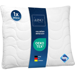 Подушки LILENO HOME 80x80 см [набір 2 шт.] – гіпоалергенні подушки для сну, антибактеріальні, придатні для прання при 95°C, для алергіків, спальне ліжкове приладдя