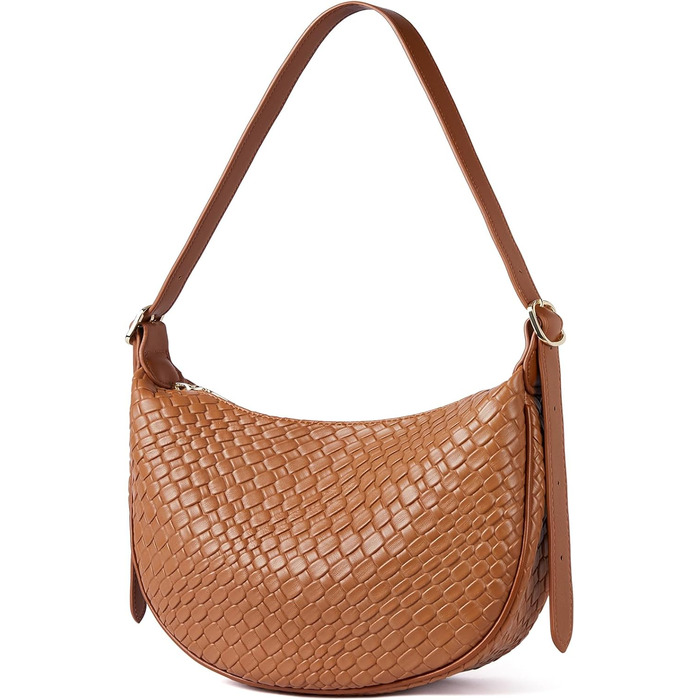 Сумка жіноча BOSTANTEN велика шопер з екошкіри, чорна/коричнева, на плече, елегантна сумка-хобо