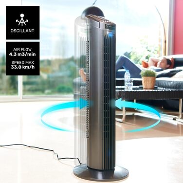 Турбовентилятор Taurus TF780, білий з пультом керування, сірий, 45W, 74 см