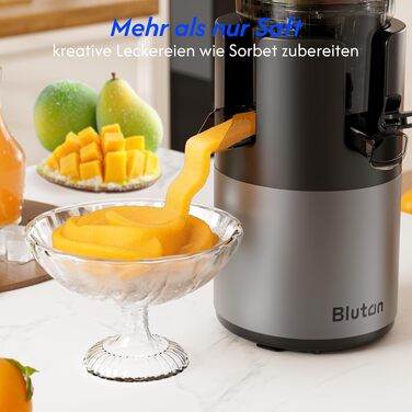 Шнекова соковижималка B Megajuicy 150mm XL для овочів та фруктів, холодний віджим, 300Вт, з функцією реверсу та двома контейнерами (550мл, 450мл), без BPA