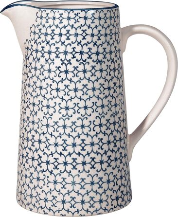 Керамічний глечик Bloomingville Kristina, ретро, синій, для води та молока, 2 л, Ø13,5 см, H22,5 см
