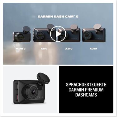 Відеореєстратор Garmin Dash Cam Mini 3 - компактна камера з HD 1080p, кутом огляду 140°, фільтром Pol і автовиявленням ДТП (X310)