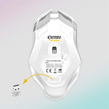 Ігровий набір клавіатури та миші EMPIRE GAMING Armor RF800 Wireless (QWERTZ, DE-layout) – бездротовий комплект з підсвічуванням RGB, 2.4GHz, 4800 DPI, з килимком для миші, сумісний з PC, PS4, PS5, Xbox One/Serie, Mac, білий