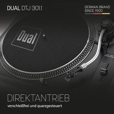 Програвач вінілу Dual DTJ 301.1 USB чорний з прямим приводом, Pitch-Control та USB-підключенням