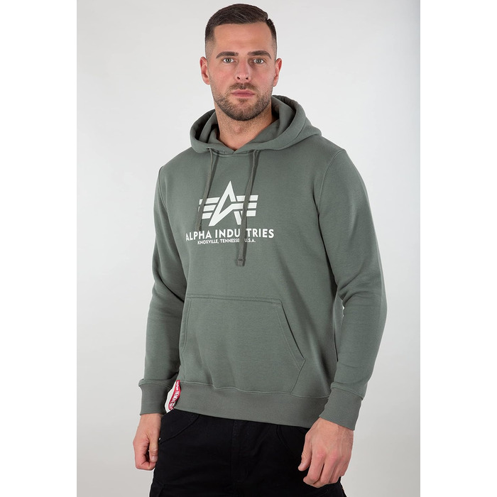 Чоловіча базова толстовка-худі Alpha Industries Basic Hoody, колір Vintage Green, розмір L