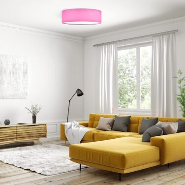 Navaris LED Ceiling Light - Dimmable Color Temperature Change Remote Control - 22W Starry Sky - Living Room Lamp Bedroom Ceiling Lamp Children's Room Lamp Ceiling (40cm, Pink)