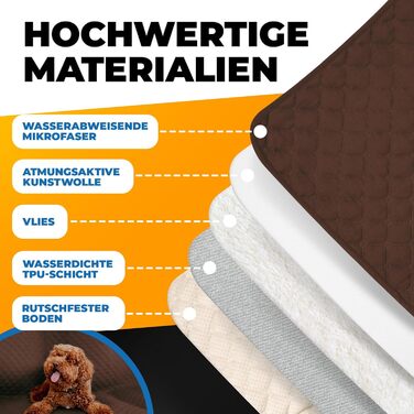 Водонепроникний коврик для собак SympaTierisch: захист дивану та ліжка, 150 x 130 см, коричневий