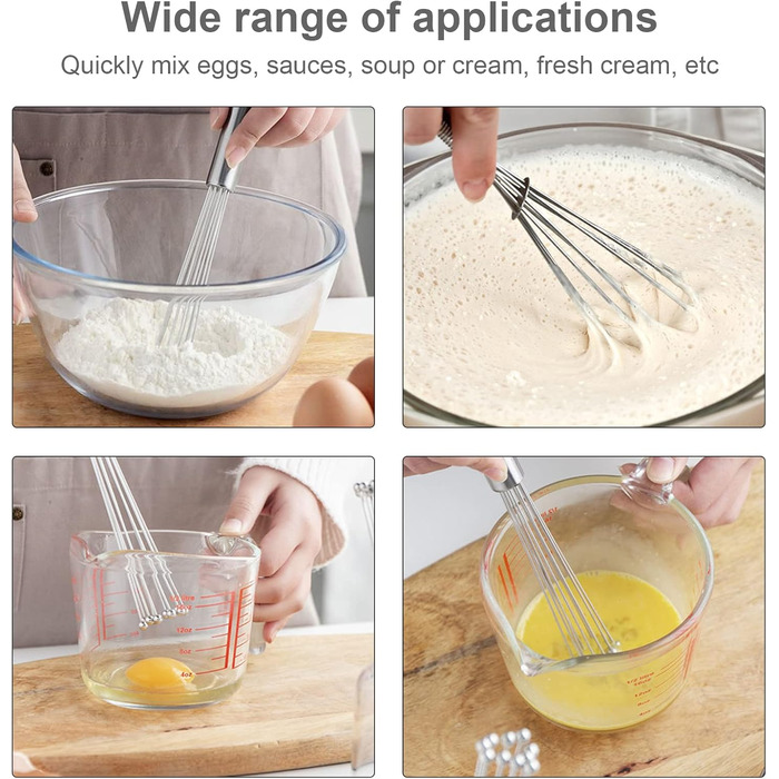 Набір міксерів-венчиків зі сталі (2 шт.) для кухні - ідеально для приготування, змішування та збивання