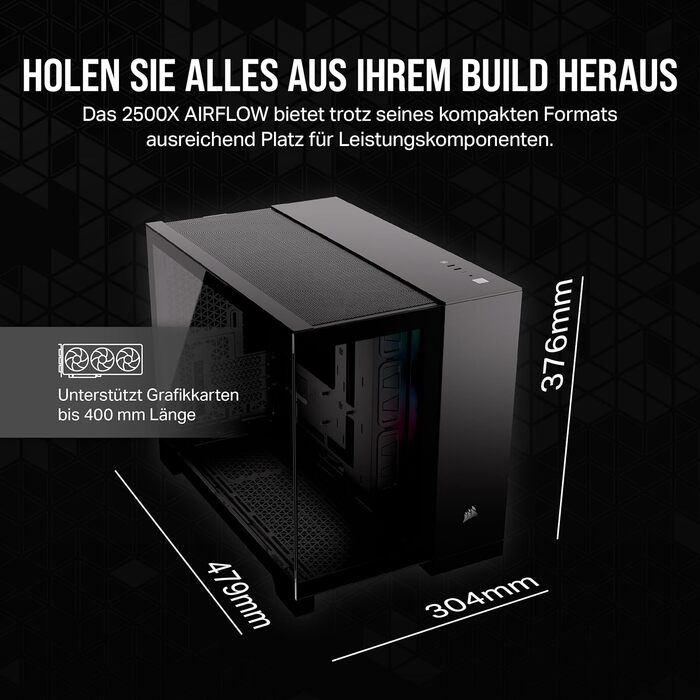 Корпус для ПК CORSAIR 2500X mATX з двокамерним дизайном та підтримкою зворотного підключення материнської плати