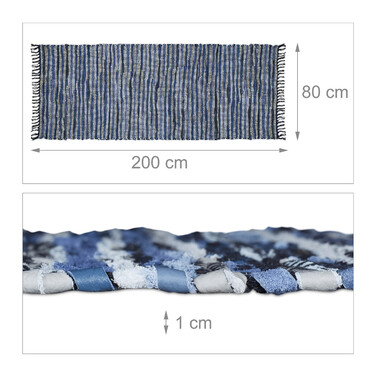 Relaxdays Leather and Cotton Patchwork Rug