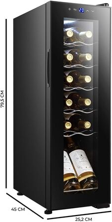 Холодильник для напоїв Cecotec Bolero GrandSommelier 2050 Black - 24 пляшки, компресорний, 5-18°C