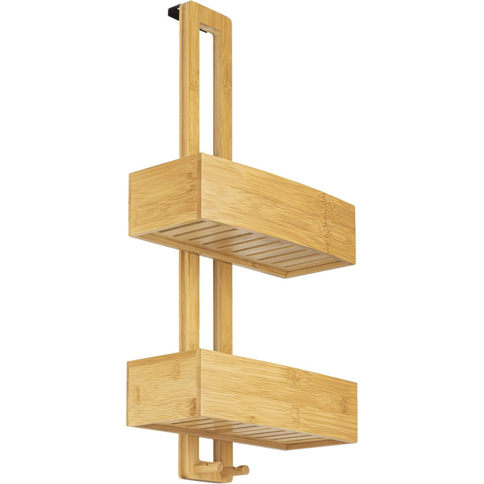 ONVAYA® Shower Shelf - No Drilling Required | Bamboo | Bathroom Shelf for Hanging | Shower Shelf Made of Wood | Hanging Shelf for the Shower