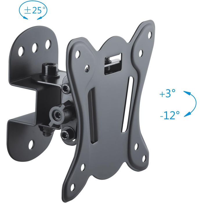 Кріплення для телевізора PureMounts® Swivel VESA 100, настінний кріплення, білий/чорний, вантажопідйомність 25 кг