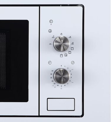 Вбудована мікрохвильова піч CATA MMA 20 WH 20L з грилем, таймером та нержавіючою сталею, 9 функцій, Ø24,5 см, білий колір