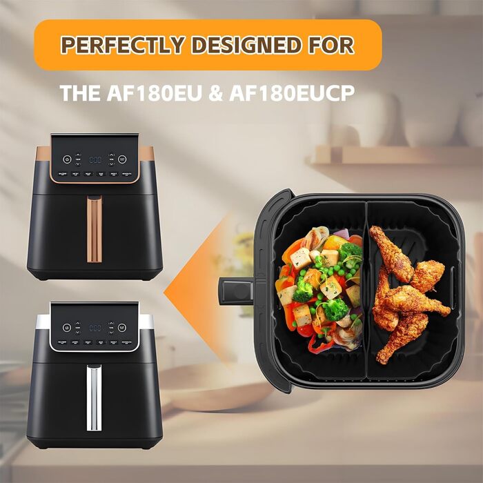 Силіконовий килимок для фритюрниці (48x30 см) - захист від нагріву для кухонної поверхні, кавомашини, Ninja, Cosori, Philips Airfryer (Dual Zone 2 Kammern)