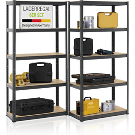 Металевий стелаж Juskys ER-Set Basic 180x90x40 см - 10 поличок, 1750 кг - сірий