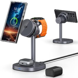 Qi2 MagSafe Зарядний пристрій 3-в-1 для Samsung Galaxy S26 Ultra/S25/Z Fold 7, Galaxy Watch 8/Ultra, Buds 4 Pro