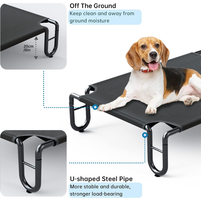 Кілимок для собак KORIMEFA до 55 кг, Outdoor, миючий, 122 x 85 x 20 см, з антиковзкими ніжками, L 45 x B 25 x H 11 см