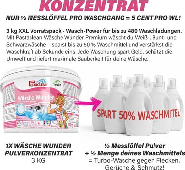 Підсилювач прання та видалення плям Pastaclean Oxi, кисневий відбілювач, 3 кг (на 480 прань)
