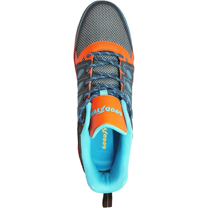 Чоловічі захисні робочі черевики Goodyear S1P SRA HRO, безметалеві, легкі та дихаючі, помаранчево-сині, розмір 44 EU