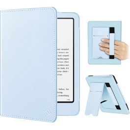 Чохол Fintie для Kindle Paperwhite 12-го покоління (2024/2025) з підставкою, петлею та авто-сном, чорний (небесно-блакитний)