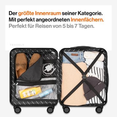 Чемодан туристичний великий 77см, 100л, з TSA замком, з відділенням для ноутбука (55x40x23см), глибокий синій колір, Travely