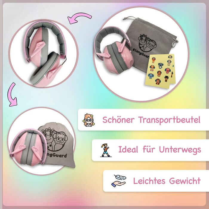Надійний дитячий навушник-захисник для вух | Перевірений захист від шуму та гулу | Ідеально для свят, вечірок, повсякденного використання, спорту та музичних подій | Рожевий