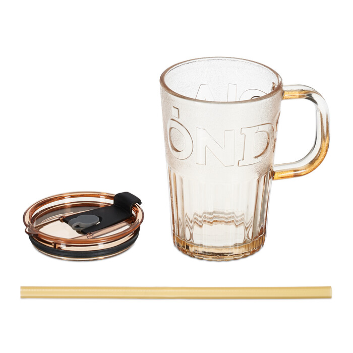 Set of 4 Charming Glass Mugs with Handles