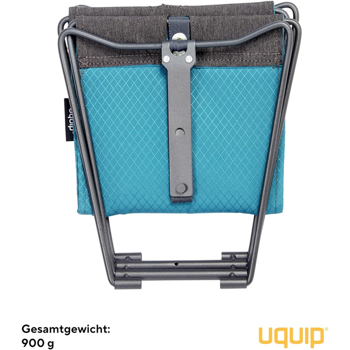 Складний туристичний стілець Uquip Falthocker Fancy Petrol - міцний, компактний, для кемпінгу, відпочинку та подорожей. Максимальне навантаження: 100 кг.