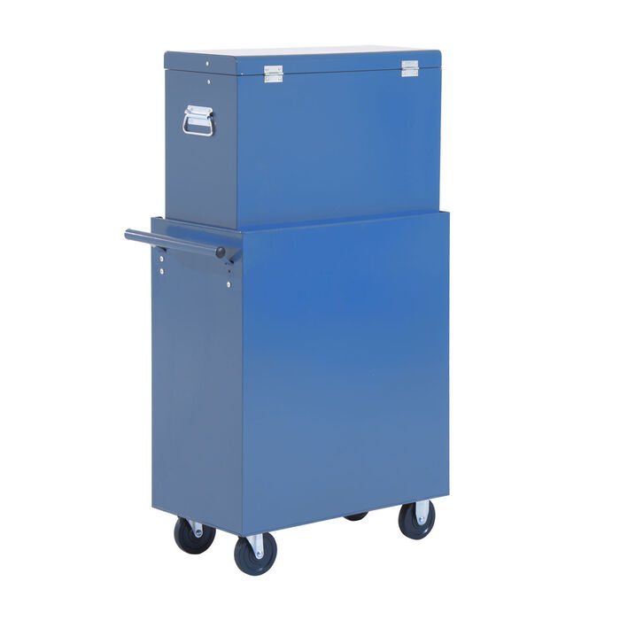 HOMCOM Tool Cart Workshop Cart Rolling Cart 4 Drawers blue, mobile & stable, ideal for garage & workshop