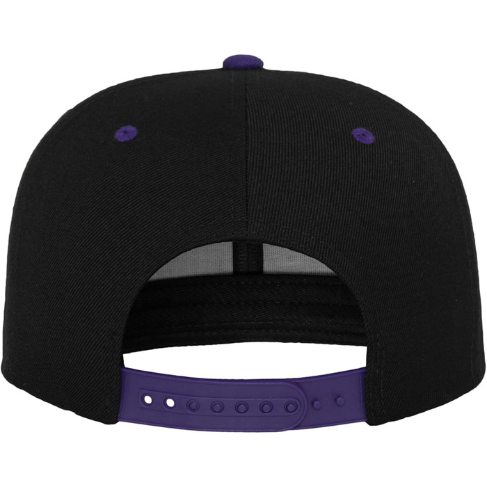 Кепка бейсболка Flexfit Unisex Classic Snapback двоколірна, універсальний розмір, чорний/пурпуровий