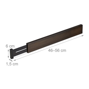 Relaxdays Set of 4 Drawer Dividers in Dark Brown