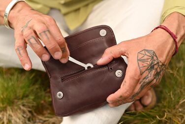 Gusti Pipe Pouch Leather - Jared Tobacco Pouch Pipe Bag Tobacco Bag Natural Rubber Lining Brown