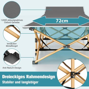 Розкладне ліжко для кемпінгу Newfulam XXL/XL з матрацом, до 400 кг, для дому та відпочинку на природі
