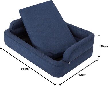 Ліжко для собак та котів, м'яке, знімний чохол, корзина, лежанка, собаче ліжко, ліжко для тварин, Navy Blue, розмір XXL (117x79 см)