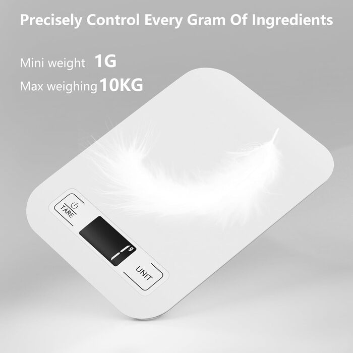 Професійна кухонна вага GeeRic 10 кг з LCD дисплеєм, нержавіюча сталь, вимірювання рідини, точність до 1 г, функція тарування, рожеве золото