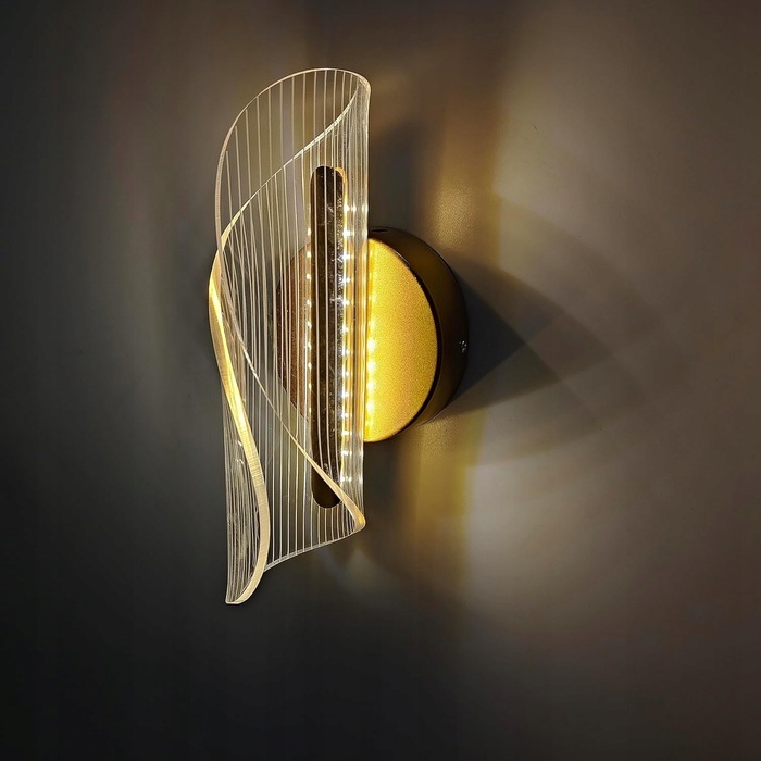 Сучасний золотий настінний LED-світильник (бра) з регулюванням температури світла 3000K/4000K/6000K для спальні