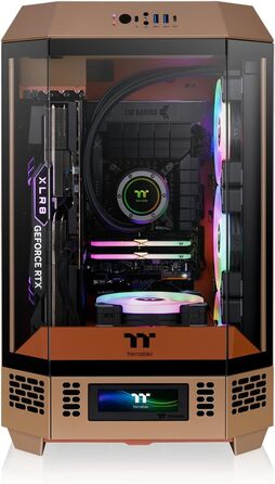 Thermaltake The Tower 300 Bumblebee: Корпус ПК Micro Tower (Micro-ATX/mini-ITX) з вертикальним дизайном, 3x Tempered Glass, 2x140mm PWM вентилятори, підтримка радіатора до 420mm
