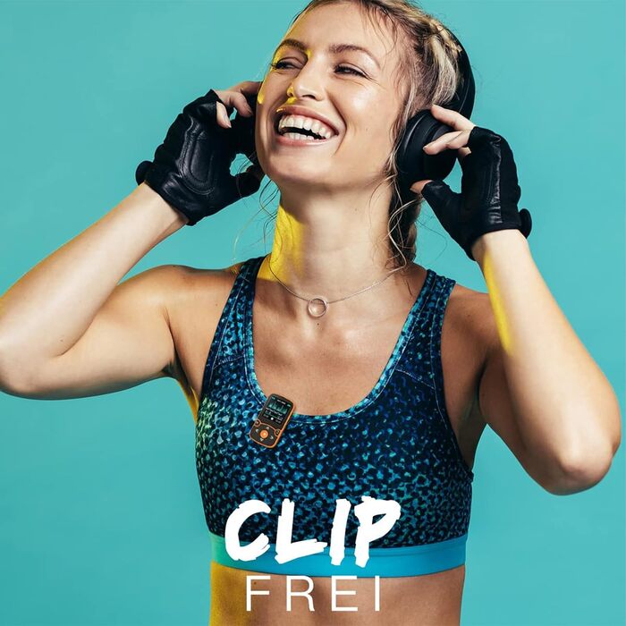 MP3 плеєр AGPTEK Bluetooth 5.0 32GB Orange. Спортивний кліпса-плеєр з TFT екраном 1.5