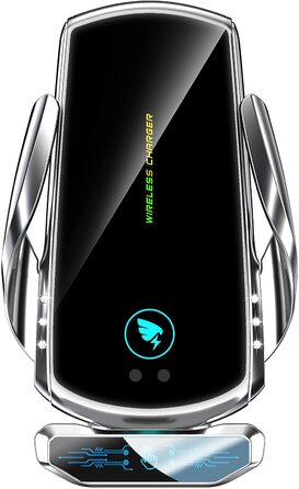 Бездротовий автомобільний зарядний пристрій AmazeFan 15W Qi, тримач для телефону, 360° обертання, сумісний з iPhone, Samsung, Huawei та іншими.