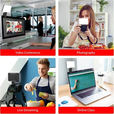 LED-відеолампа Newmowa NMW-80AI для селфі, TikTok, відеоконференцій та макіяжу, з датчиком світла