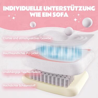 Ігровий крісло Dowinx з підніжкою, рожевий, для дорослих, з дизайном котячих лапок, ергономічний, для ПК