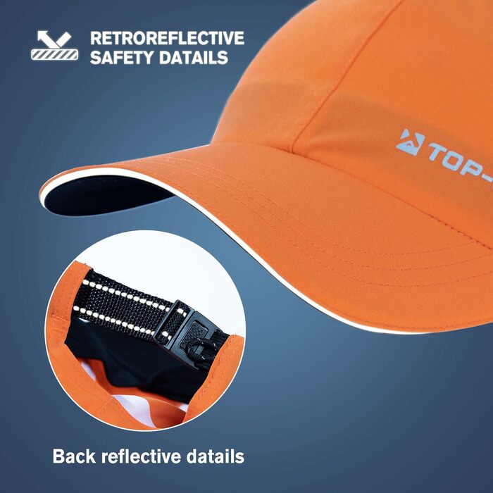 Кепка бейсболка TOPEX XL/XXL водонепроникна чоловіча/жіноча літня сонцезахисна для спорту, гольфу, тенісу, бігу з UV-захистом (tx94580_Помаранчевий)