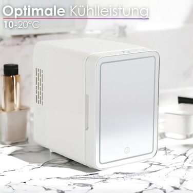 Міні-холодильник з LED-дзеркалом 4L для косметики та макіяжу. Красочний холодильник, міні-холодильник, мінібар з 3 рівнями LED-підсвічування