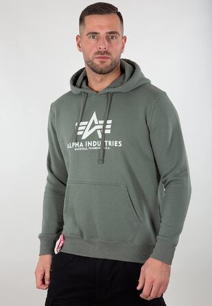 Чоловіча базова толстовка-худі Alpha Industries Basic Hoody, колір Vintage Green, розмір L