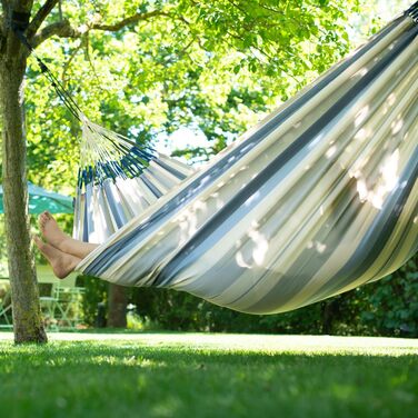 Гамак LA SIESTA® Brisa - класичний, ручної роботи з Колумбії, 160 см, блакитний, для дому та відпочинку на природі