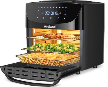 Hot Air Fryer 5QT XXL Fryer Hot Air Fryer Air Fryer with Silicone Liner, 8 Presets Quiet Air Fryer with Viewing Window Acekool 4.5L