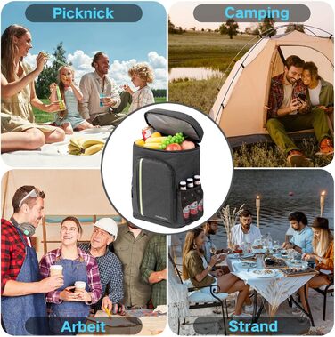 Рюкзак-холодильник PENGDA 30L - ізольований рюкзак для пікніка, кемпінгу, BBQ та подорожей. Чорний.