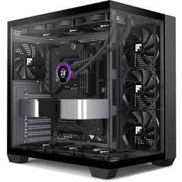 Корпус для ПК FOIFKIN F300: Mid-Tower, ATX, з 4 вентиляторами, 270° скло, Type-C (Чорний)